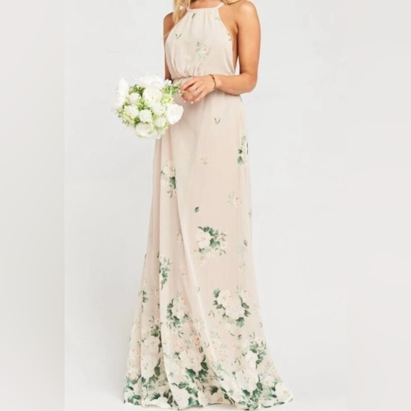 Show Me Your MuMu Cream Floral Print Sleeveless Maxi Dress size Small - Picture 3 of 8